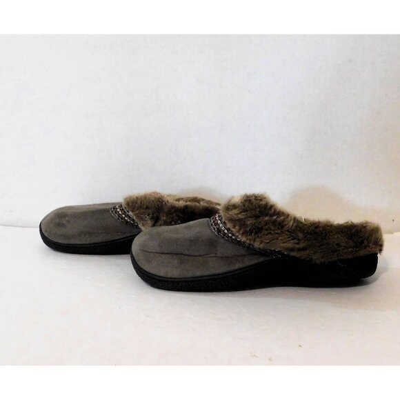Isotoner SmartZone Slippers Womens Lg 8.5-9 Taupe Comfort Microsuede - Picture 5 of 14